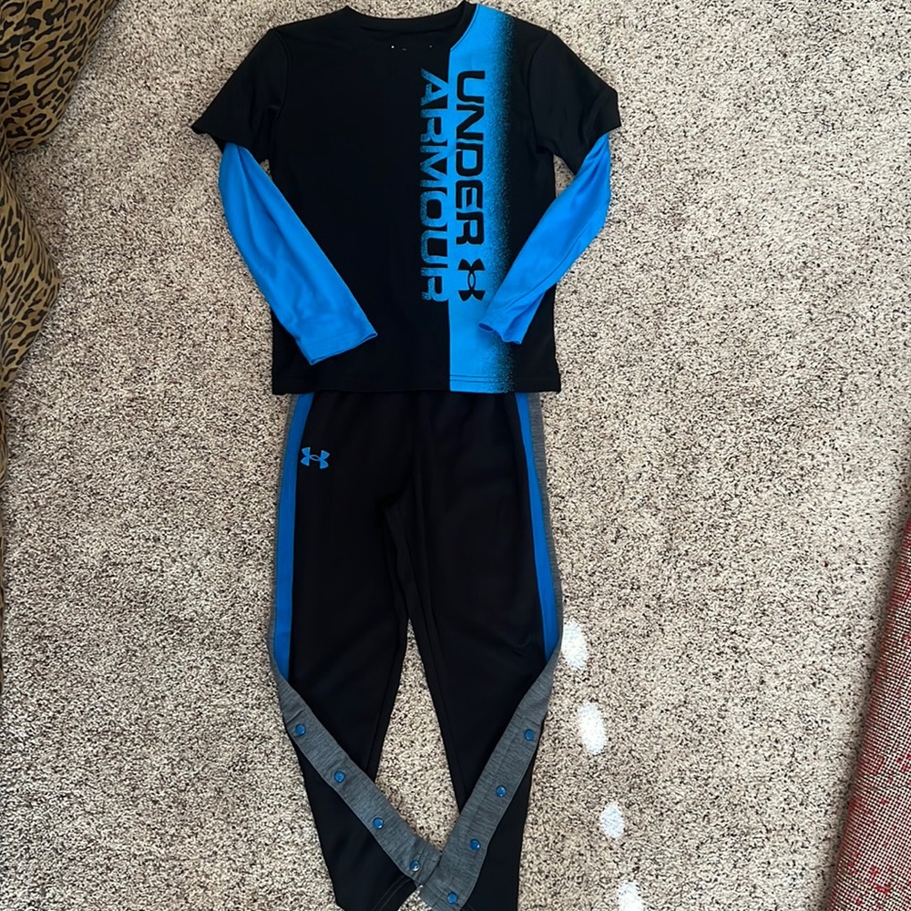 Boys Under Armour dry fit shirt and pants